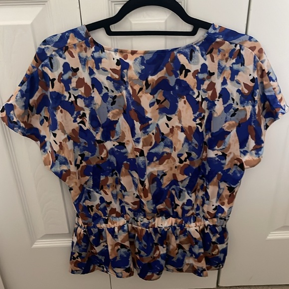 Nine West Short Sleve Peplum Wrap Top - Picture 2 of 3